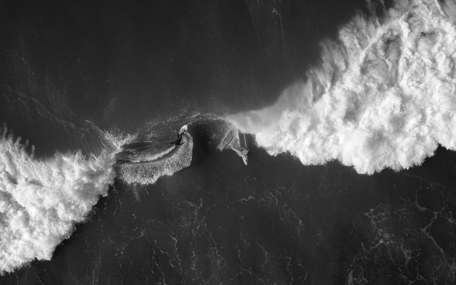 Aerial view of the waves of Santa Teresa, Costa Rica